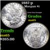 Image 1 : 1887-p Morgan Dollar $1 Grades GEM Unc