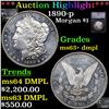 Image 1 : ***Auction Highlight*** 1890-p Morgan Dollar $1 Graded ms63+ dmpl BY SEGS (fc)