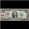 Image 2 : 1976 $2 Federal Reserve Note 1st Day of Issue, with Stamp Grades Gem CU