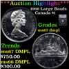 Image 1 : ***Auction Highlight*** 1966 Large Beads Canada Dollar $1 Graded ms67 dmpl By SEGS (fc)