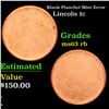 Image 1 : Blank Planchet Lincoln Cent Mint Error 1c Grades Select Unc RB