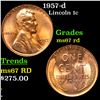 Image 1 : 1957-d Lincoln Cent 1c Grades GEM++ Unc RD