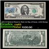 Image 1 : 1976 $2 Federal Reserve Note 1st Day of Issue, with Stamp Grades Gem CU