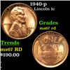 Image 1 : 1940-p Lincoln Cent 1c Grades GEM++ Unc RD