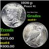 Image 1 : 1926-p Peace Dollar $1 Grades Choice+ Unc