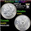 Image 1 : ***Auction Highlight*** 1892-p Morgan Dollar $1 Graded Select Unc By USCG (fc)