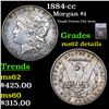 Image 1 : 1884-cc Morgan Dollar $1 Graded ms62 details BY SEGS