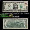 Image 1 : 1976 $2 Federal Reserve Note 1st Day of Issue, with Stamp Grades Gem CU