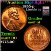 Image 1 : ***Auction Highlight*** 1955-p Lincoln Cent 1c Graded ms67 rd By SEGS (fc)
