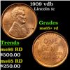 Image 1 : 1909 vdb Lincoln Cent 1c Grades Gem+ Unc RD