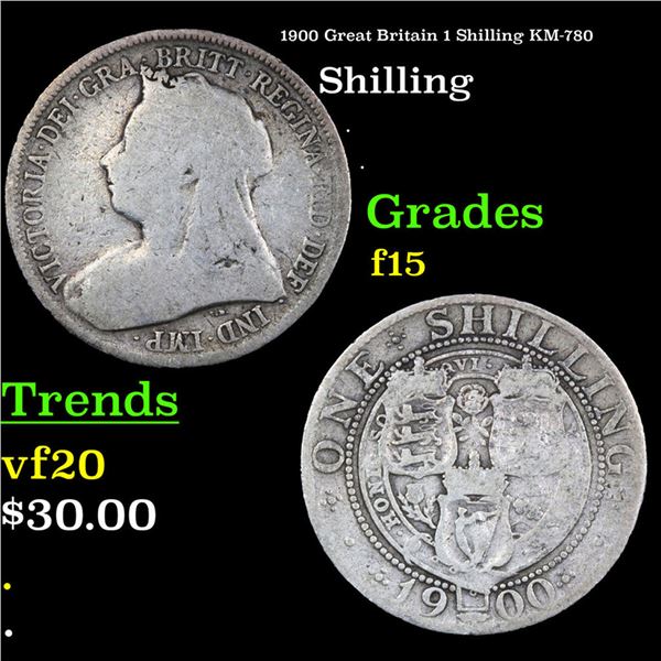 1900 Great Britain 1 Shilling KM-780 Grades f+