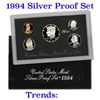 Image 2 : 1994-1995 United States Mint Silver Proof Set. 10 Coins Inside.