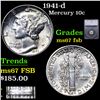 Image 1 : 1941-d Mercury Dime 10c Graded ms67 fsb BY SEGS