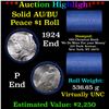 Image 1 : ***Auction Highlight*** AU/BU Slider Chemical Bank Shotgun Peace $1 Roll 1924 & P Ends Virtually UNC