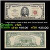 Image 1 : **Star Note** 1963 $5 Red Seal United States Note Grades vf+