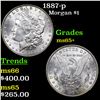 Image 1 : 1887-p Morgan Dollar $1 Grades GEM+ Unc
