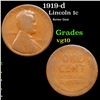 Image 1 : 1919-d Lincoln Cent 1c Grades vg+