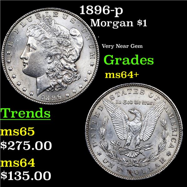 1896-p Morgan Dollar $1 Grades Choice+ Unc