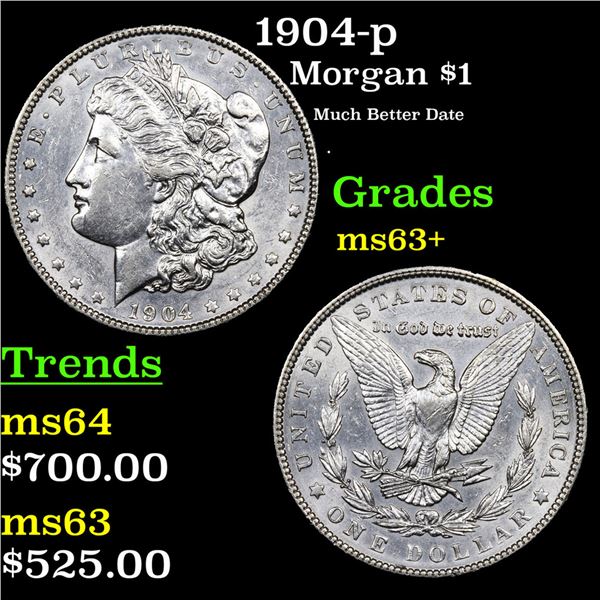 1904-p Morgan Dollar $1 Grades Select+ Unc