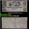 Image 1 : December 8, 1854 $1 Confederate States Bank of Augusta GA Obsolete Currency Note Grades f+