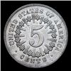 Image 3 : 1866 Rays Shield Nickel 5c Graded ms63+ BY SEGS