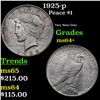 Image 1 : 1925-p Peace Dollar $1 Grades Choice+ Unc