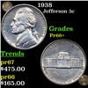 Image 1 : Proof 1938 Jefferson Nickel 5c Grades GEM++ Proof