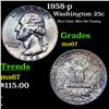 Image 1 : 1958-p Washington Quarter 25c Grades GEM++ Unc