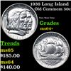 Image 1 : 1936 Long Island Old Commem Half Dollar 50c Grades Choice+ Unc