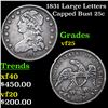 Image 1 : 1831 Large Letters Capped Bust Quarter 25c Grades vf+