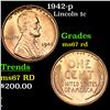 Image 1 : 1942-p Lincoln Cent 1c Grades GEM++ Unc RD