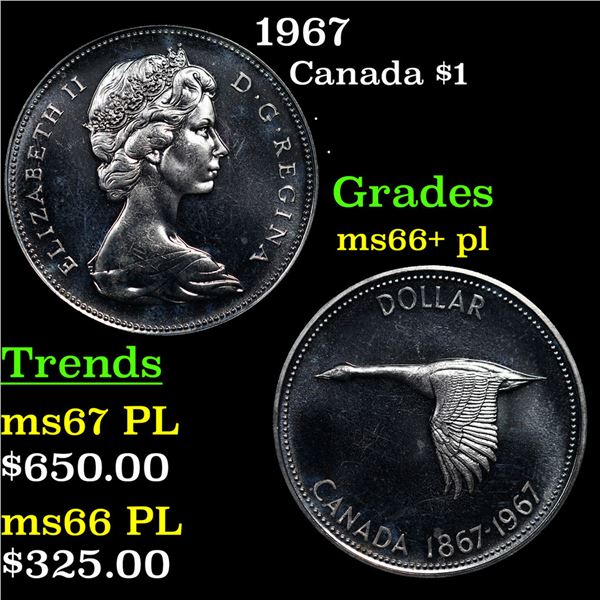 1967 Canada Dollar $1 Grades GEM++ PL