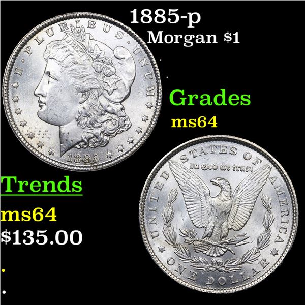 1885-p Morgan Dollar $1 Grades Choice Unc