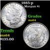 Image 1 : 1885-p Morgan Dollar $1 Grades Choice Unc