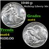 Image 1 : 1946-p Walking Liberty Half Dollar 50c Grades Choice Unc