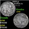 Image 1 : 1921-p Buffalo Nickel 5c Grades xf