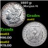 Image 1 : 1897-p Morgan Dollar $1 Grades Select Unc