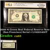 Image 1 : PCGS 2009 $1 Green Seal Federal Reserve Note (San Francisco) Serial # L76005400T Graded cu63 By PCGS