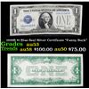 1928B $1 Blue Seal Silver Certificate "Funny Back" Grades Select AU