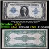 1923 $1 large size Blue Seal Silver Certificate, Fr-238 Signatures of Woods & White Grades vf+