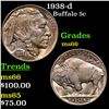 Image 1 : 1938-d Buffalo Nickel 5c Grades GEM+ Unc