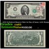 Image 1 : 1976 $2 Federal Reserve Note 1st Day of Issue, with Stamp Grades Gem CU
