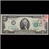 Image 2 : 1976 $2 Federal Reserve Note 1st Day of Issue, with Stamp Grades Gem CU
