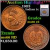 Image 1 : ***Auction Highlight*** 1903 Indian Cent 1c Graded ms66 rd By SEGS (fc)