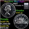 Image 1 : ***Auction Highlight*** 1963 Canada Dollar $1 Graded ms67 pl By SEGS (fc)