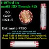 Image 1 : Shotgun Lincoln 1c roll, 1974-d 50 pcs Bank Wrapper.