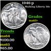 Image 1 : 1946-p Walking Liberty Half Dollar 50c Grades Select+ Unc