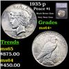Image 1 : 1935-p Peace Dollar $1 Graded ms64+ BY SEGS