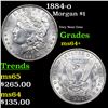 Image 1 : 1884-o Morgan Dollar $1 Grades Choice+ Unc