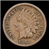 Image 2 : 1863 Indian Cent 1c Grades f+